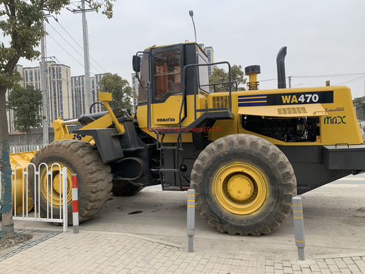 Япония происхождение 21тонна использованные Komatsu WA470 колесные погрузчики номинальная нагрузка 7 тонн готовы к работе